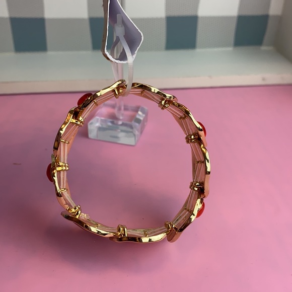 Nordstrom 14th & Union Molten Coin Stretch Bracelet Gold Orange - Picture 10 of 10